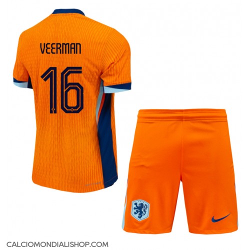 Maglie da calcio Olanda Joey Veerman #16 Prima Maglia Bambino Europei 2024 Manica Corta (+ Pantaloni corti)